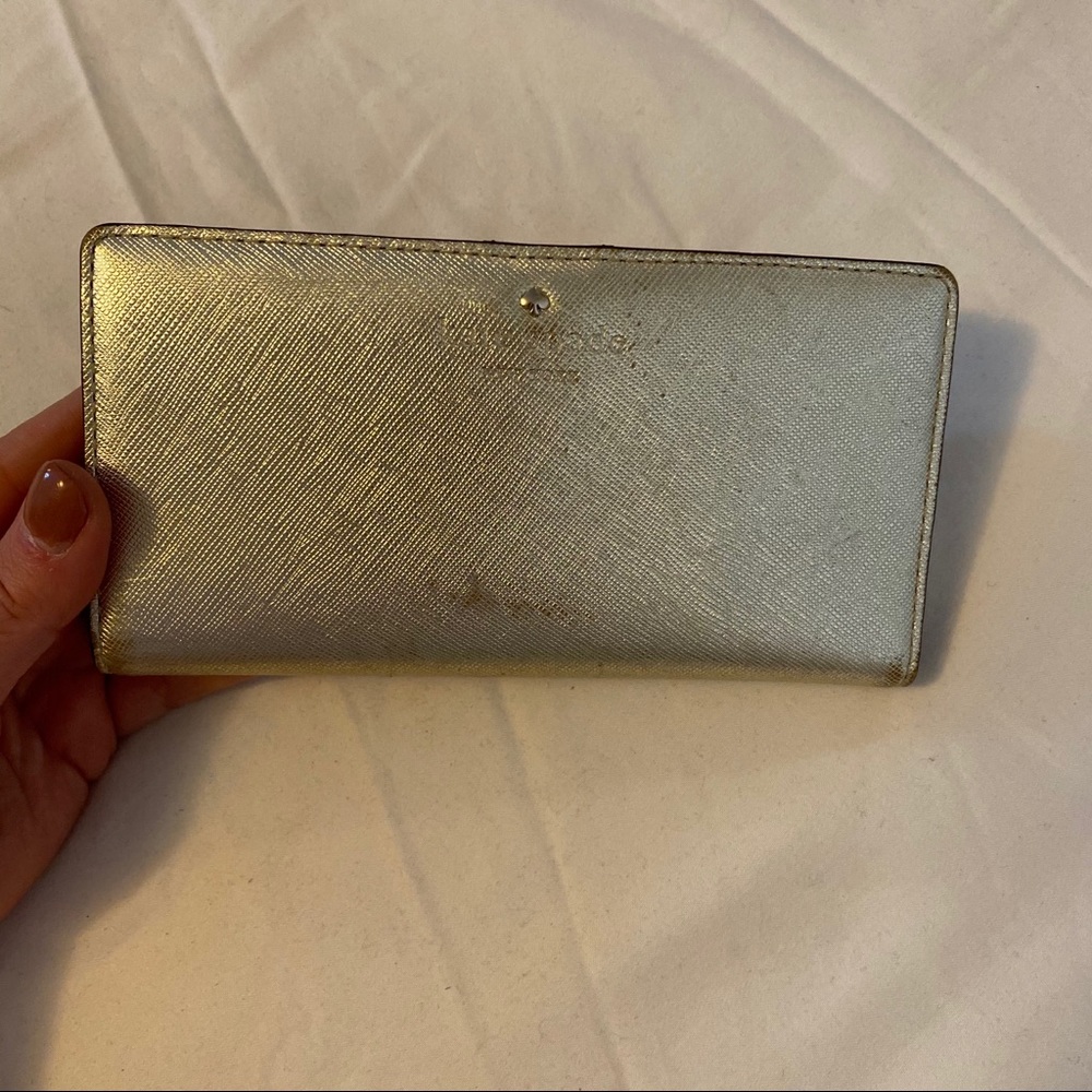 Kate Spade saffiano leather gold wallet